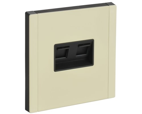 FORTE&PIANO Розетка двойная RJ11+RJ45 кат.5E FP835M скрытой установки металл слоновая кость (FP-KT20-O-1-M-K41)