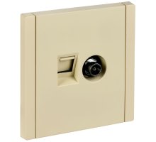 FORTE&PIANO Розетка двойная TV+RJ45 кат.5E FP436 скрытой установки ваниль (FP-AK20-1-K10)