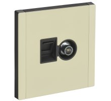 FORTE&PIANO Розетка двойная TV+RJ45 кат.5E FP836M скрытой установки металл слоновая кость (FP-AK20-1-M-K41)