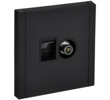 FORTE&PIANO Розетка двойная TV+RJ45 кат.6 FP137M скрытой установки металл черный (FP-AK20-2-M-K02)