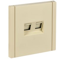 FORTE&PIANO Розетка компьютерная двойная RJ45 кат.5E FP433 скрытой установки ваниль (FP-K20-1-K10)