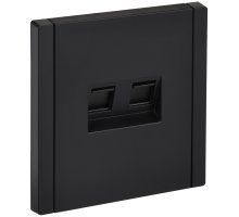 FORTE&PIANO Розетка компьютерная двойная RJ45 кат.6 FP134 скрытой установки черный (FP-K20-2-K02)