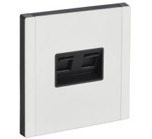 FORTE&PIANO Розетка компьютерная двойная RJ45 кат.6 FP234M скрытой установки металл белый (FP-K20-2-M-K01)