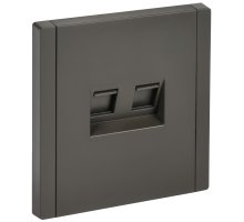 FORTE&PIANO Розетка компьютерная двойная RJ45 кат.6 FP334 скрытой установки серый (FP-K20-2-K03)