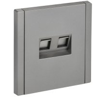 FORTE&PIANO Розетка компьютерная двойная RJ45 кат.6 FP534 скрытой установки сталь (FP-K20-2-K46)