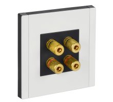 FORTE&PIANO Аудиорозетка 4-местная FP239M скрытой установки металл белый (FP-S40-M-K01)