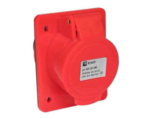 Розетка стационарная внутренняя 424 3Р+РЕ 32А 380В IP44 (ps-424-32-380)