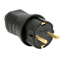 Марс Вилка прямая каучуковая 230В 2P+PE 16A IP44 (RPS-011-16-230-44)