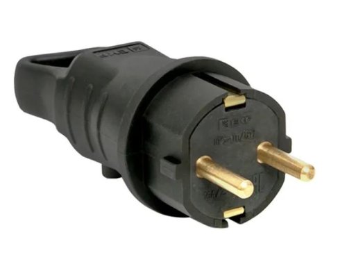 Марс Вилка угловая каучуковая 230В 2P+PE 16A IP44 (RPS-017-16-230-44)