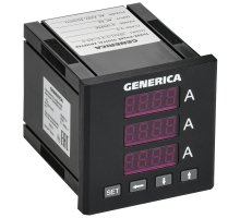 Амперметр цифровой щитовой трехфазный 72х72 LED GENERICA (IDA11-5-3-0-LED-G)