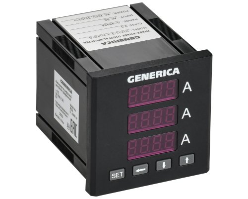 Амперметр цифровой щитовой трехфазный 72х72 LED GENERICA (IDA11-5-3-0-LED-G)