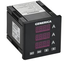 Амперметр цифровой щитовой трехфазный DO RS-485 72х72 LED GENERICA (IDA11-5-3-3-LED-G)