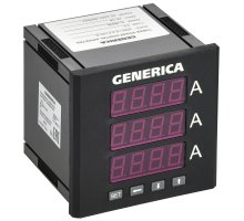 Амперметр цифровой щитовой трехфазный 96х96 LED GENERICA (IDA21-5-3-0-LED-G)