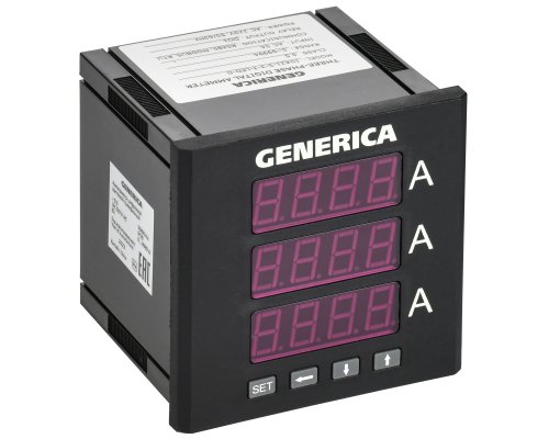 Амперметр цифровой щитовой трехфазный DO RS-485 96х96 LED GENERICA (IDA21-5-3-3-LED-G)