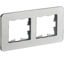 Рамка 2-местная РУ-2-1-Бр металл алюминий RE BRITE (BR-M22-M-01-K47)