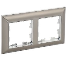 Рамка 2-местная РУ-2-Бр металл хром/никель BRITE (BR-M22-12-4-K23)