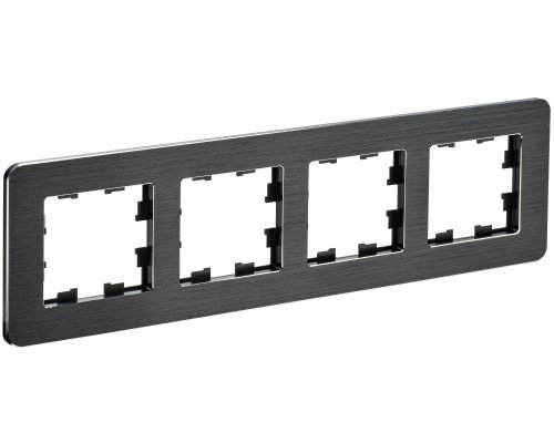 Рамка 4-местная РУ-4-1-Бр металл черный RE AL BRITE (BR-M42-M-21-K02)