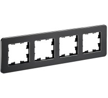 Рамка 4-местная РУ-4-1-Бр металл черный RE BRITE (BR-M42-M-01-K02)