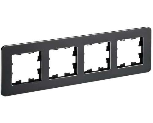Рамка 4-местная РУ-4-1-Бр металл черный RE BRITE (BR-M42-M-01-K02)