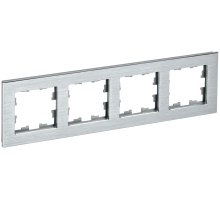 Рамка 4-местная РУ-4-1-БрА металл алюминий BRITE (BR-M42-M-K47)