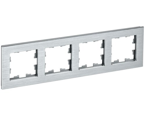 Рамка 4-местная РУ-4-1-БрА металл алюминий BRITE (BR-M42-M-K47)