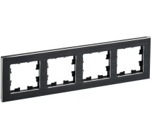 Рамка 4-местная РУ-4-1-БрЧ металл черный BRITE (BR-M42-M-K02)