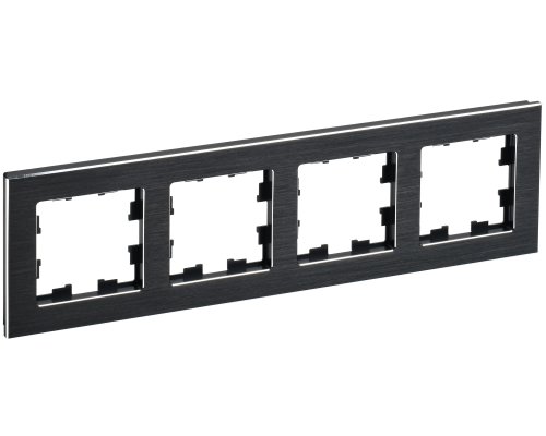 Рамка 4-местная РУ-4-1-БрЧ металл черный BRITE (BR-M42-M-K02)
