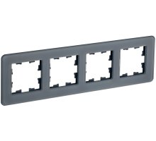 Рамка 4-местная РУ-4-2-Бр стекло графит RE BRITE (BR-M42-G-41-K53)