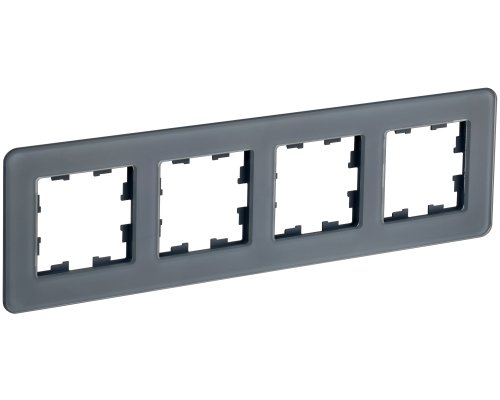 Рамка 4-местная РУ-4-2-Бр стекло графит RE BRITE (BR-M42-G-41-K53)