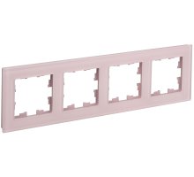 Рамка 4-местная РУ-4-2-Бр стекло розовый матовый BRITE (BR-M42-G-31-K14)