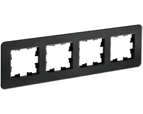 Рамка 4-местная РУ-4-2-Бр стекло черный RE BRITE (BR-M42-G-41-K02)