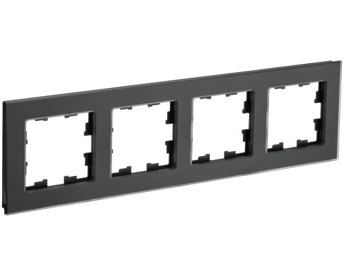 Рамка 4-местная РУ-4-2-Бр стекло черный матовый BRITE (BR-M42-G-31-K02)
