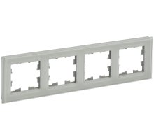 Рамка 4-местная РУ-4-2-БрД стекло дымчатый BRITE (BR-M42-G-K30)