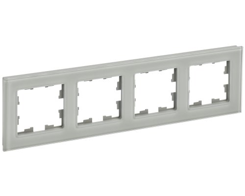 Рамка 4-местная РУ-4-2-БрД стекло дымчатый BRITE (BR-M42-G-K30)