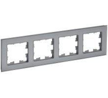 Рамка 4-местная РУ-4-2-БрСе стекло серый BRITE (BR-M42-G-K03)