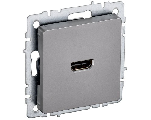 Розетка HDMI BRITE РHDMI-0-БрС сталь (BR-H10-K46)