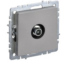 Розетка TV 1-местная проходная BRITE РТВ10-0-БрС сталь (BR-A10-P-K46)