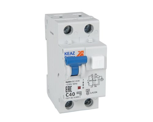 OptiDin D63-22C10-A-У3 2п C 10А 30мА тип A 6кА, КЭАЗ (333141)