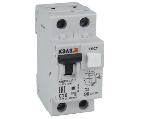 АВДТ32-22C6-AC 2п C 6А 30мА тип AC 4.5кА УХЛ4, КЭАЗ (318368)