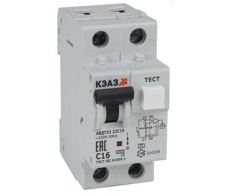 АВДТ32-23C50-ACS 2п C 50А 100мА тип AC 4.5кА УХЛ4, КЭАЗ (385187)