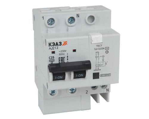 АД12-22C32-AC-УХЛ4 2п C 32А 30мА тип AC 4.5кА, КЭАЗ (318371)