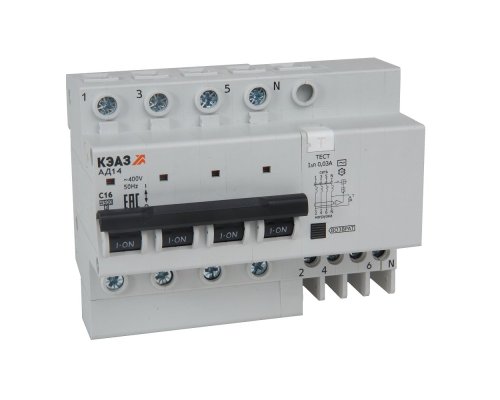 АД14-42C25-AC-УХЛ4 4п C 25А 30мА тип AC 4.5кА, КЭАЗ (318385)