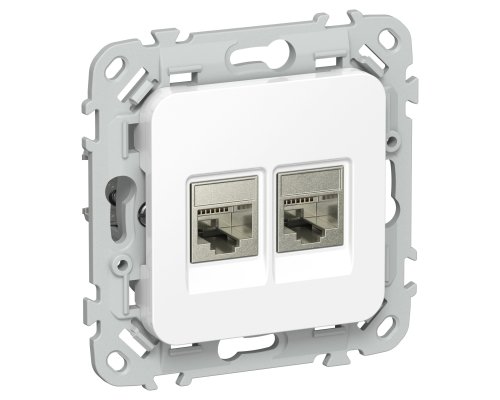 FLITE Розетка 2-местная компьютерная RJ45 кат 5Е STP РК5е-2-1-ФлБ скрытой установки белый (FI-K21-1-K01)
