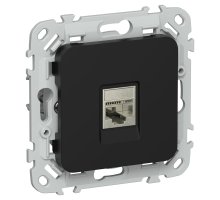 FLITE Розетка компьютерная RJ45 кат 6 STP РК6-1-1-ФлЧ скрытой установки черный (FI-K11-2-K02)