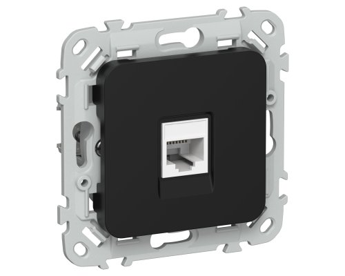 FLITE Розетка компьютерная RJ45 кат 6 UTP РК6-1-0-ФлЧ скрытой установки черный (FI-K12-2-K02)