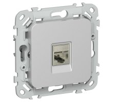 FLITE Розетка компьютерная RJ45 кат 6 STP РК6-1-1-ФлА скрытой установки алюминий (FI-K11-2-K47)