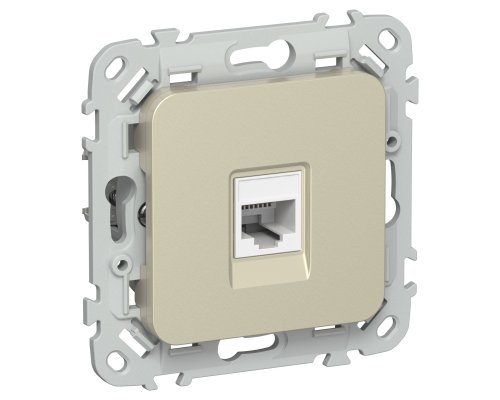 FLITE Розетка компьютерная RJ45 кат 5Е UTP РК5е-1-0-ФлШ скрытой установки шампань (FI-K12-1-K37)