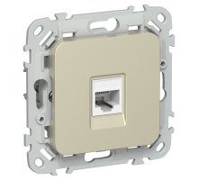 FLITE Розетка телефонная RJ11 кат 3 РТ3-1-ФлШ скрытой установки шампань (FI-T10-K37)
