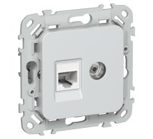 FLITE Розетка 2-местная RJ45/TV кат 5Е UTP РКТВ5е-2-0-ФлЖ скрытой установки жемчуг (FI-AK22-1-K36)