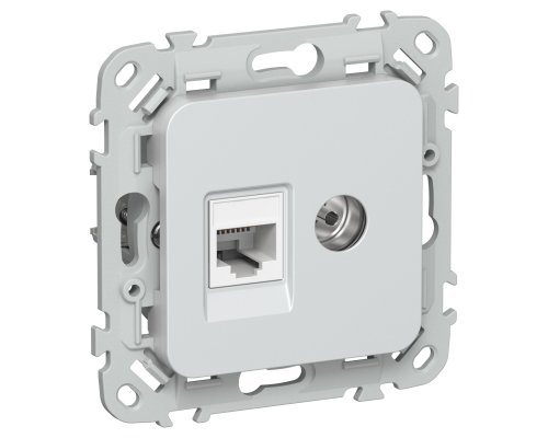 FLITE Розетка 2-местная RJ45/TV кат 5Е UTP РКТВ5е-2-0-ФлЖ скрытой установки жемчуг (FI-AK22-1-K36)
